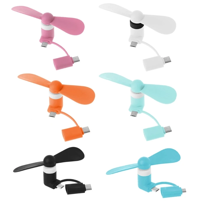 F3KE Travel Portable Cell Phone Mini Fan Type-C Micro USB C Cooling Cooler For Androids Phones Fans