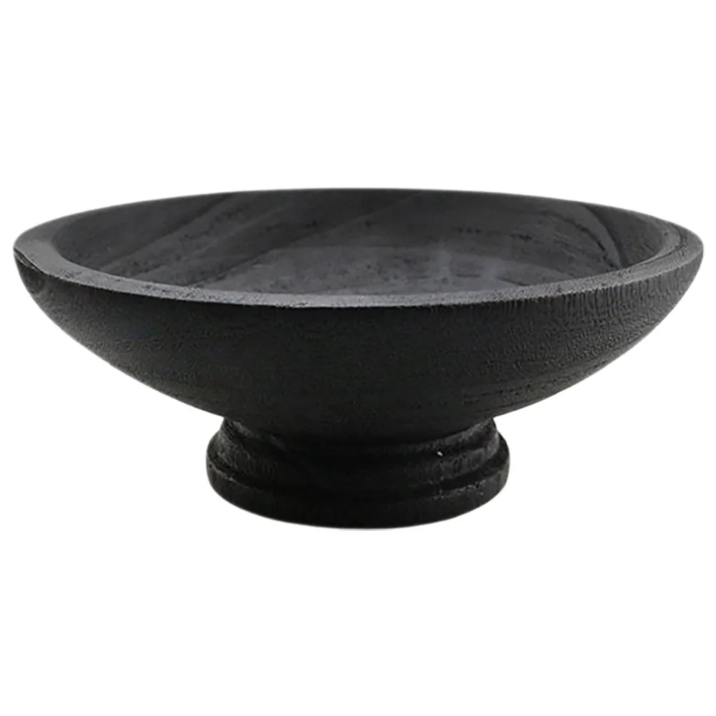 

Vintage Wooden Fruit Bowl Decorative Footed Serving Tray For Snacks Cake Salad Keys Centerpiece Entryway Rustic Solid Wood