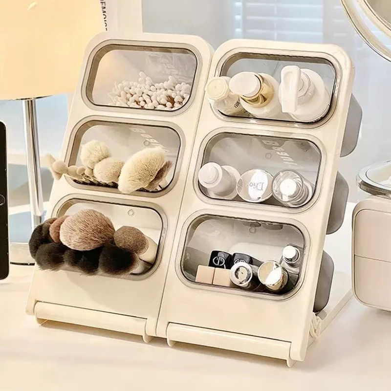 Foldable Large Capacity Pen Holder Angled Desk Organizer for Markers Brushes Cosmetics Student Art Supplies Easy Clean 책상 정리함
