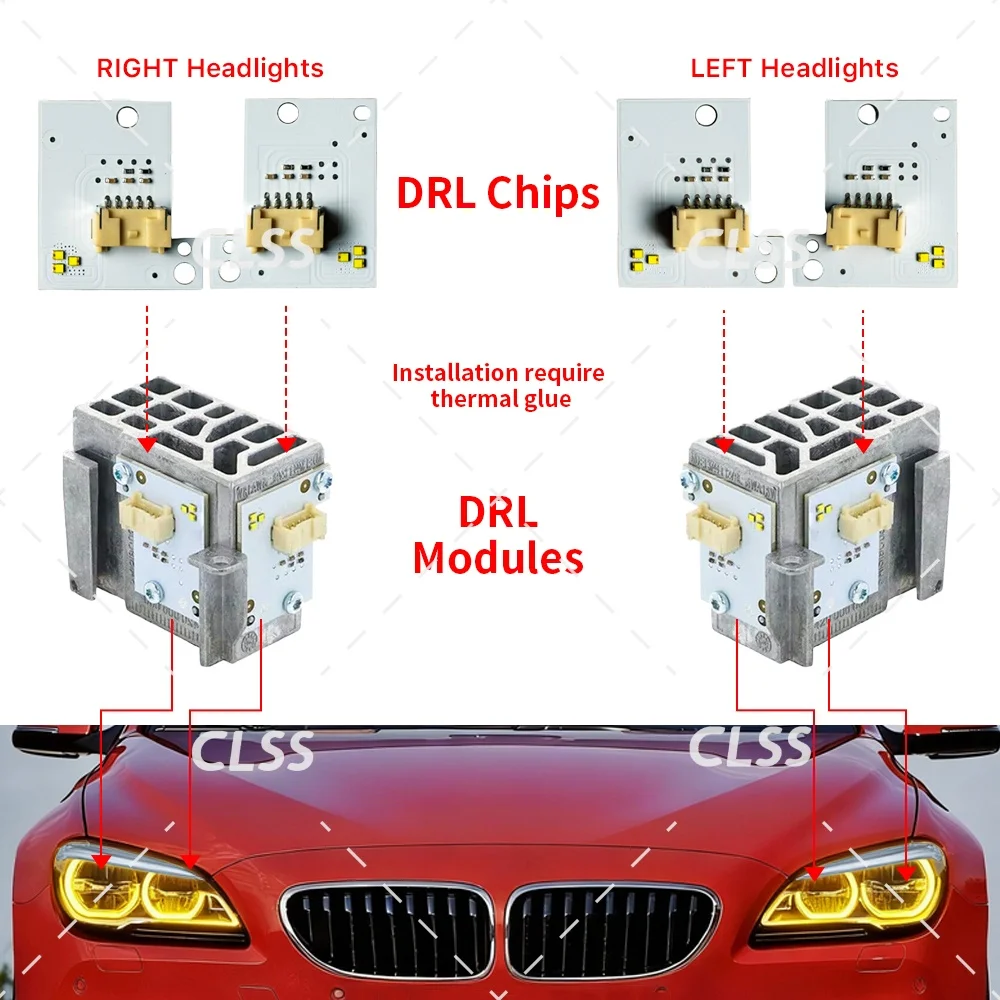 Angel Eye DRL LED Module For BMW F12 F13 M6 F06 LCI 640d 640i 650i 2016-2019 Adaptive Headlight Daytime Runing Light Lightsource