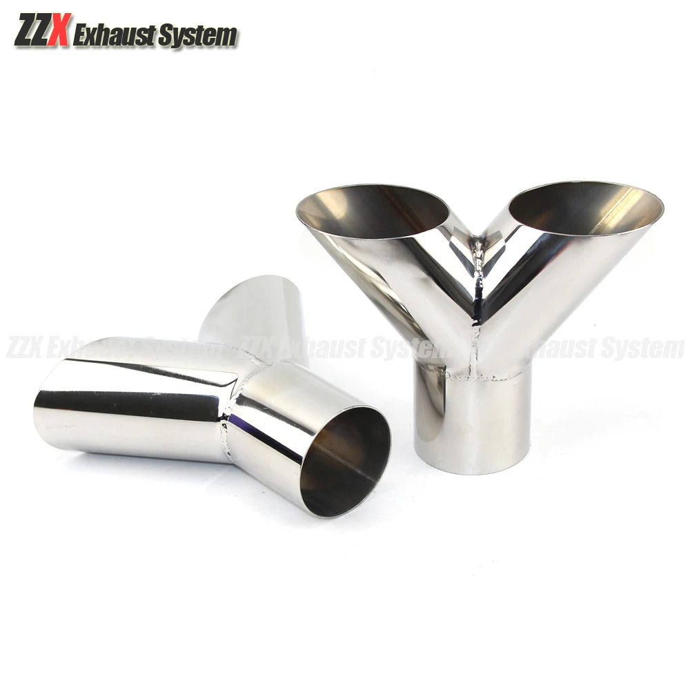 Car modified muffler exhaust pipe production and production of three-way stainless steel pipe 304 material Y-shaped pipe 51/63MM