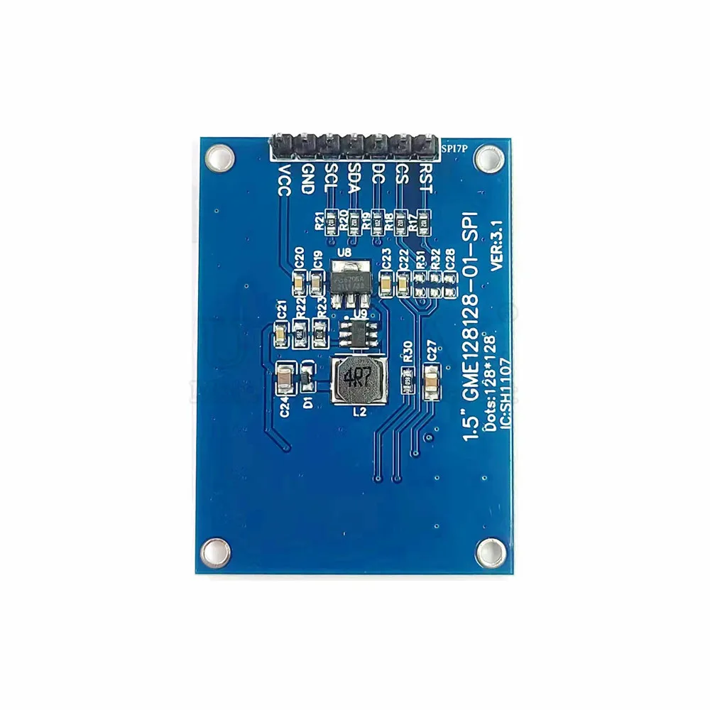 1.5 Inch OLED Screen Module SPI 7Pin 128*128 COG SH1107 Drive White LCD Display Low Power Consumption 3V-5V