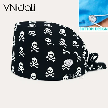 การ์ตูนพิมพ์หญิงหมวกผ่าตัด Man Health Service หมวกทำงานพยาบาลโรงพยาบาลคลินิกขัดหมวกห้องผ่าตัดหมวก