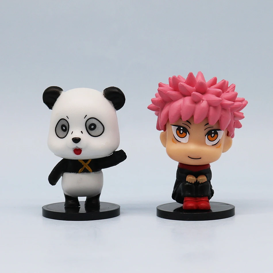 8pcs Anime Jujutsu Kaisen Figure Itadori Yuji Gojo Satori Fushiguro Megumi Kugisaki Kawaii Toy Car Decoration PVC Model Gift