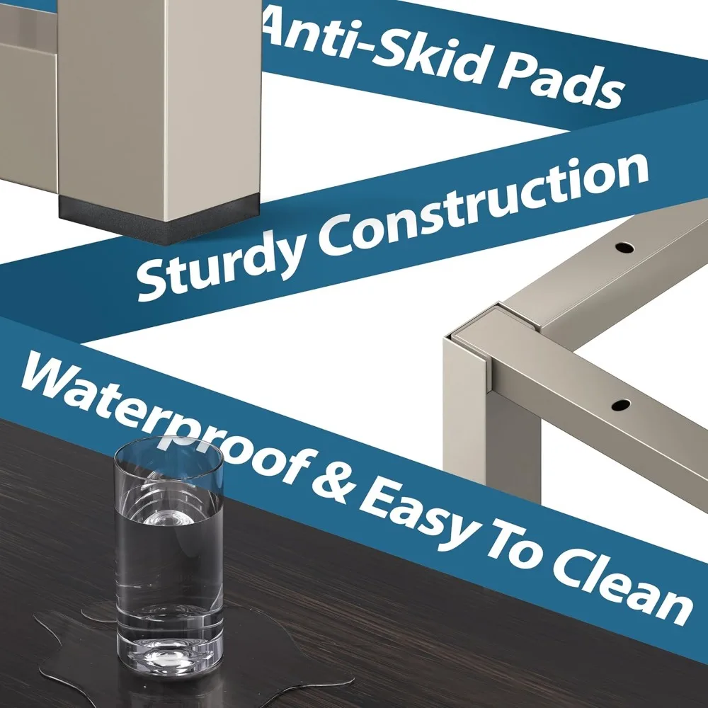 55-Inch Large Espresso Home Office Desk with Ample Space for Computer and Accessories