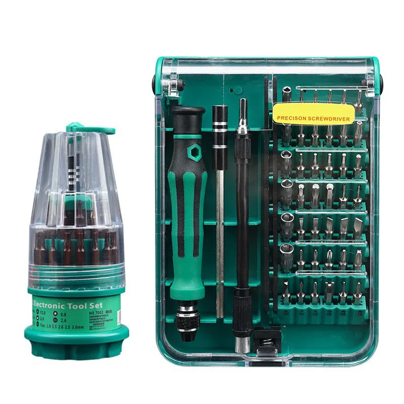 Precisie schroevendraaierset 33-in-1/45-in-1/61-in-1 met magnetische bits voor elektronica reparatie, inclusief pincet, zuignap & opbergkoffer