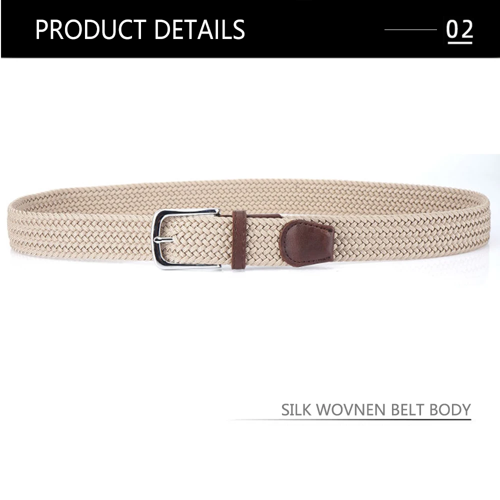 TUSHI Neue männer Nicht-loch Woven Gürtel Elastische Stretch Leinwand Gürtel Weiblichen Koreanischen Stil Vielseitig Student Hosen Denim gürtel Luxus – Detail 7