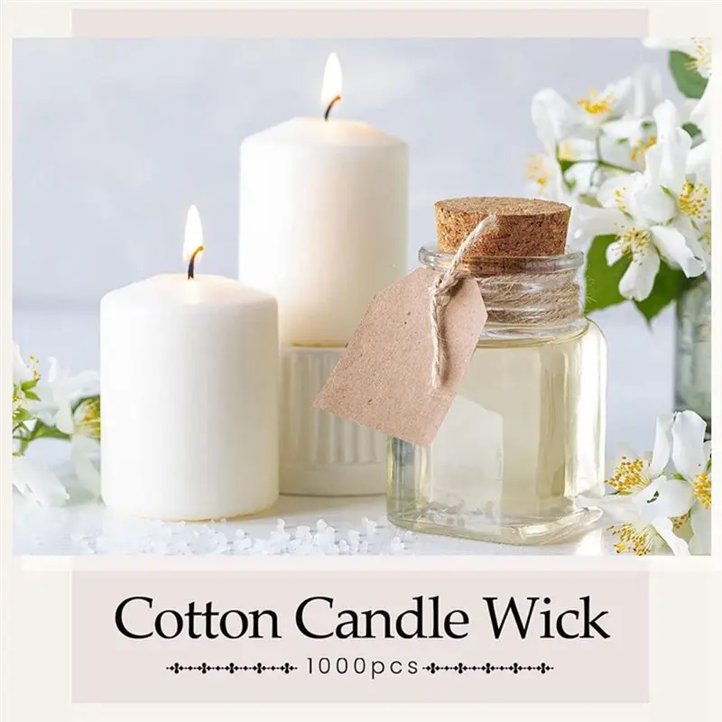 2026 + 1000 Pieces Cotton Candle Wick 6inch Pre Waxed Candle Wicks for Candle Making Slow Burn Candle Wicks for Candle DIY
