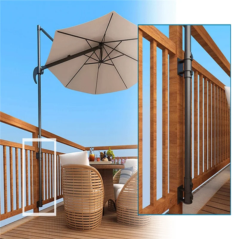

【Must-Haves】Heavy Duty Patio Umbrella Holder,Patio Umbrella Stand Umbrella Clamp Mount Bracket For Deck Railing, Mount To Deck D