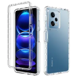 화면 보호기가있는 RedMi Note 12 Pro 5G/Poco X5 Pro 5G 용 투명 충격 방지 하드 범퍼 소프트 TPU 보호 커버 케이스