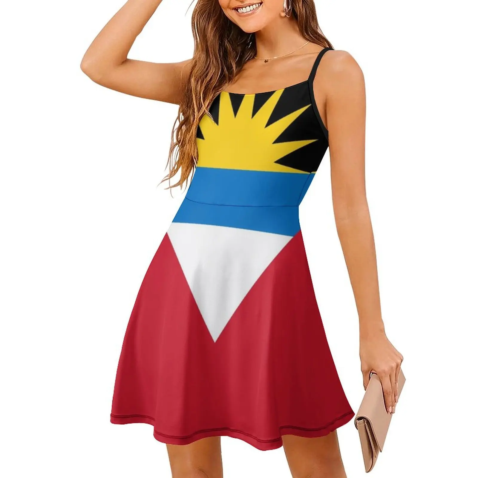 علم أنتيغوا وبربودا بوهو فستان أنيق أنيق موضة شاطئ حفل زفاف ثوب أنتيغوا بربودا أنتيغوا أنتيغوا و