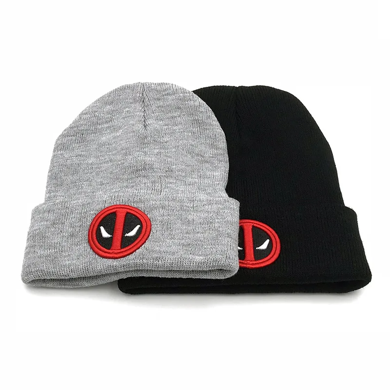 Deadpool Beanie Hat Superheld Vrouwen Mannen Deadpool Cosplay Hoed Warm Volwassen Borduren Hoed Gebreide Muts Kerstcadeau Party Props