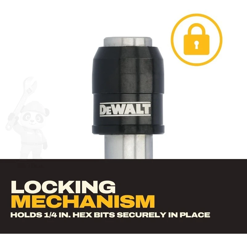 DEWALT Keychain Bit Holder Set 1/4 Inch Hex, Self Locking Metal Bit Holder, Quick Release Screwdriver Bit Adapter, DWAFHLDKC5