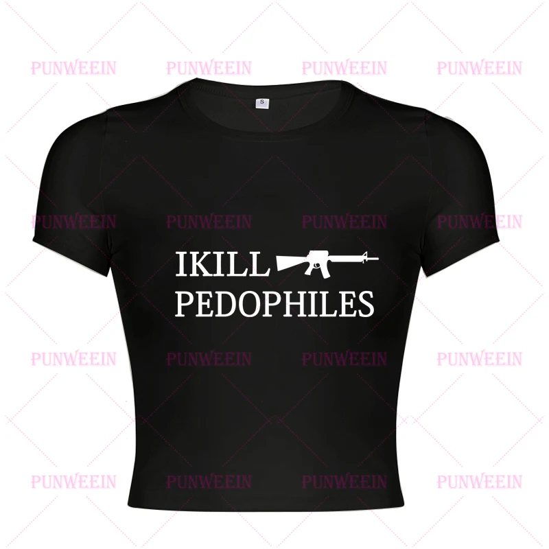Letter Printed Emo Girls Punk Hip Hop Y2K Womens T-Shirt Short Sleeve Sexy Slim Chic Fashion Crop Top Gothic Harajuku Streetwear