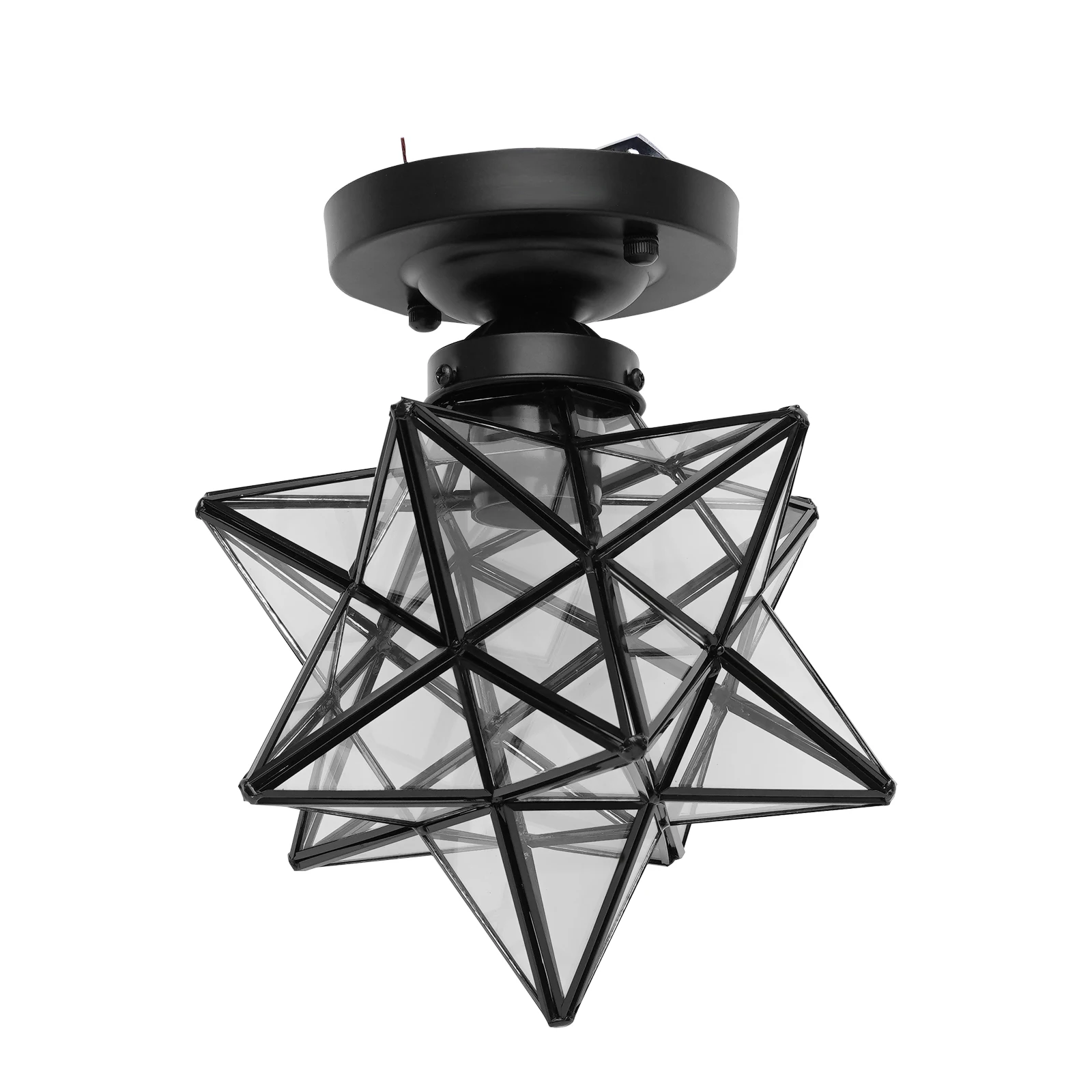 

Moravian Star Pendant Light – 360° Illumination, Durable Brass Frame, Rust-Resistant Metal Base, Fine Polishing, Shiny Glass