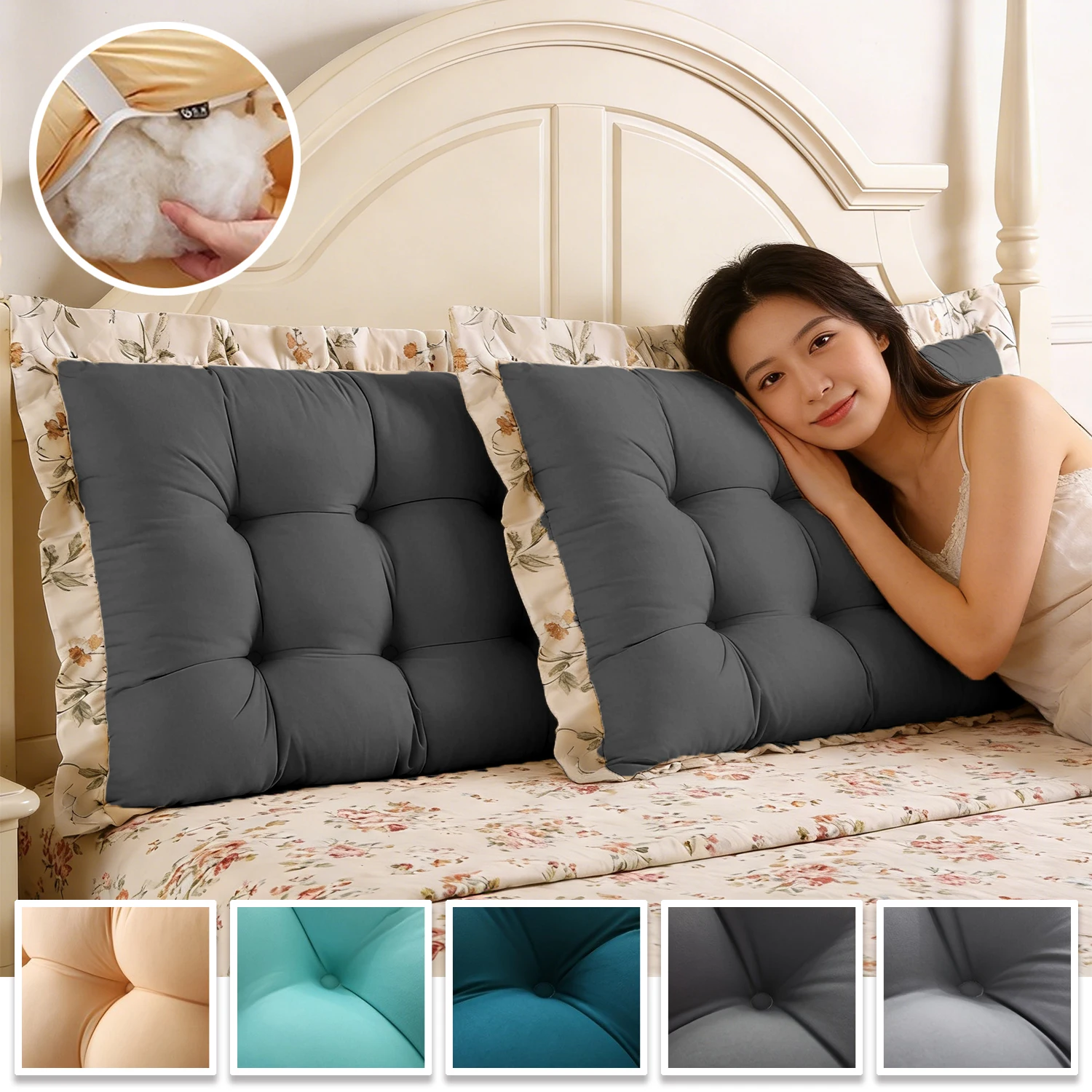 

2026 NEW Large Backrest Tatami Bed Simple Headboard Pillow Soft Bag Backrest Cushion Double Waist Protection Cushion Pillow 쿠션