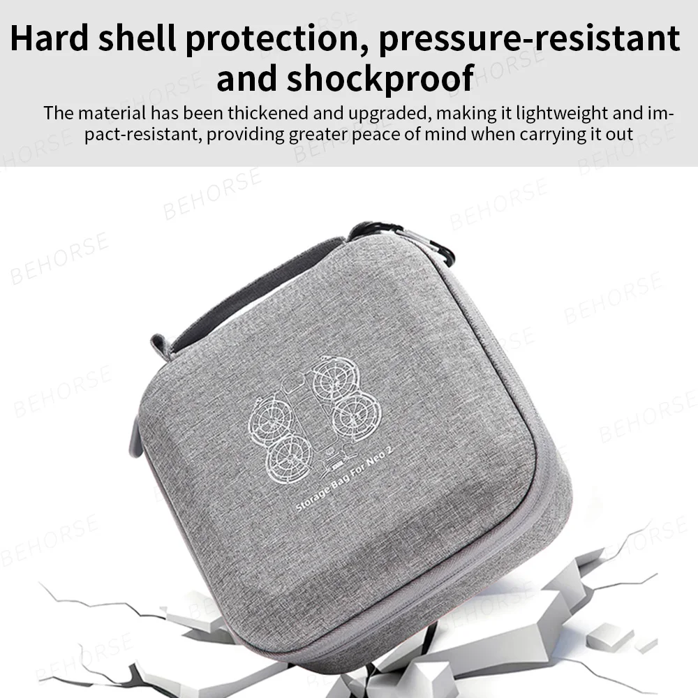 Funda De Transporte Para DJI Neo 2 – Bolsa De Mano Portátil Y A Prueba De Golpes, Material PU Con Forro Antichoque, Gris Estampado