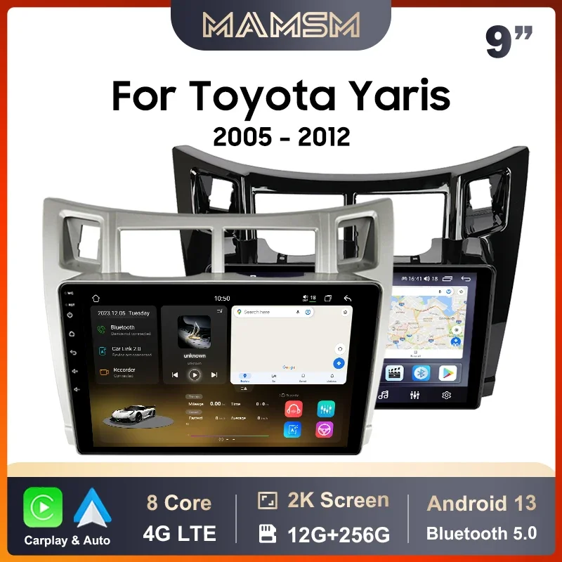 

MAMSM Car Radio For Toyota Yaris 2005 -2012 Android 13 Multimedia Video Player GPS 4G Carplay Autoradio Stereo 2K QLED Head Unit