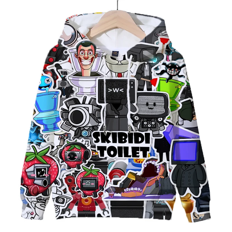 Hot Game Skibidi Toilet Hoodies Cartoon Speakerman Print Sweatshirts Boy Casual Pullover Children Clothes Girls Long Sleeve Tops