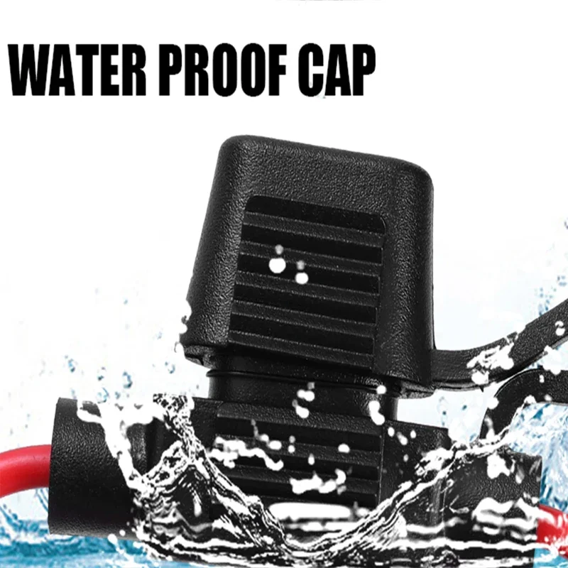 Mini Blade Car Fuse Holder Waterproof Fuse Socket in Line Cutoff Switch Adapter Splash-proof Box Fuse Holder 12V 30A