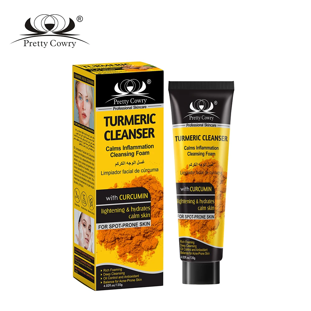 

Face Cleanser with Turmeric Extract, Oil Control, Reduce Dark Spots, Lightening Foam Face Wash Suitable For All Skin Types