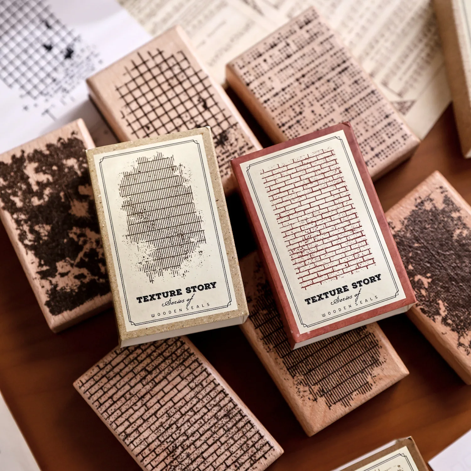 Sello de fondo vintage para diario de recortes, patrón de malla con diseño de vetas de pared, para scrapbooking, manualidades, proyectos de arte DIY y sellado