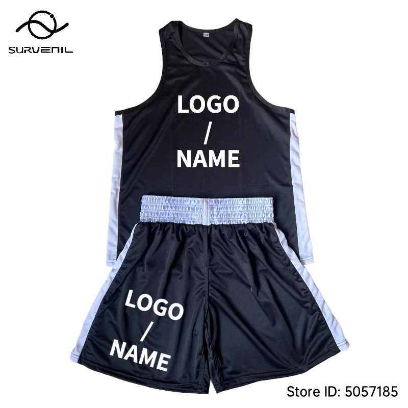 Boxing Shorts and Vest Muay Thai Shorts Men Women Kids Custom Logo Sanda Wushu Uniform Martial Arts Kickboxing Training Pants