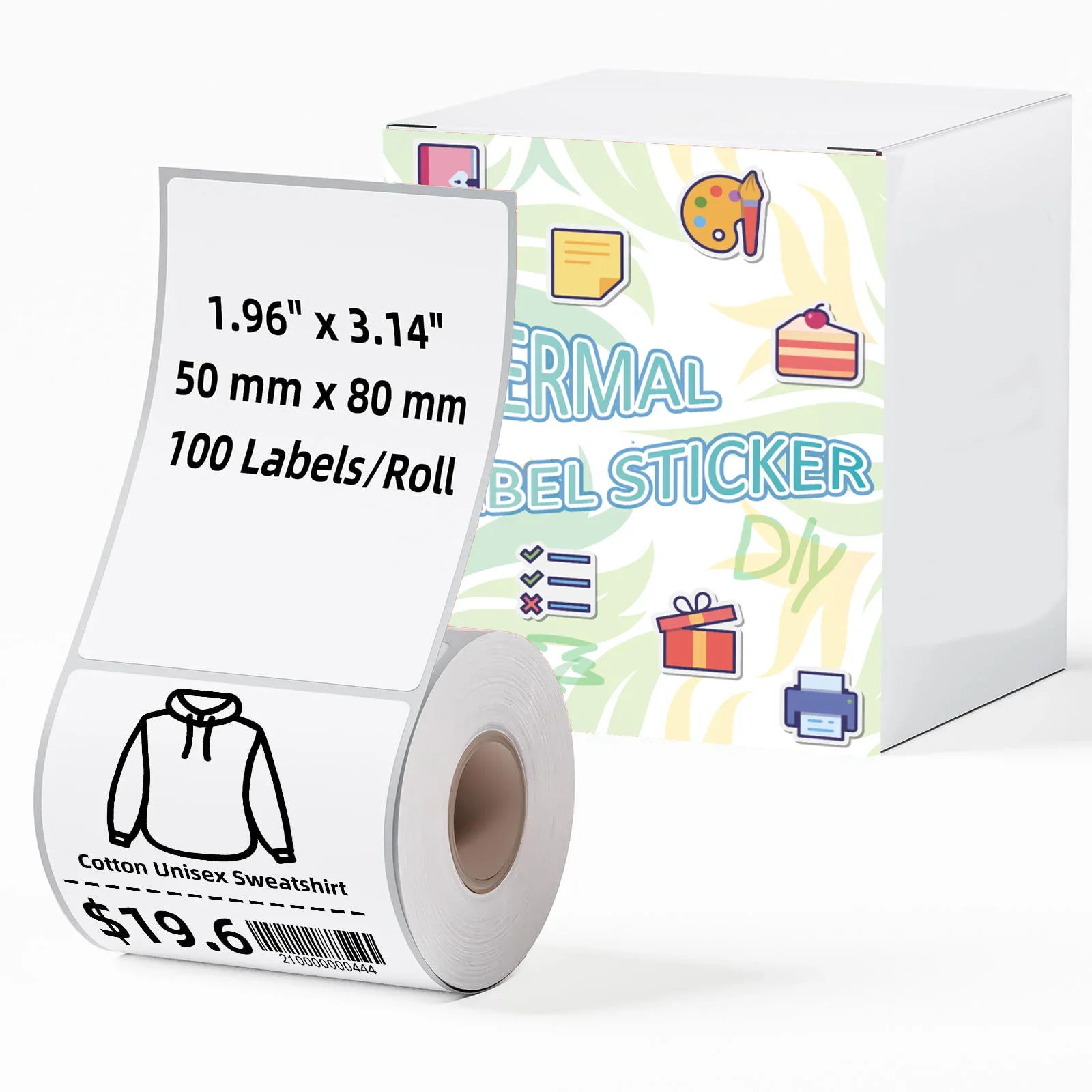 30/50/80mm Labels Thermal Sticker Paper Square Labels Paper For M110/M221/M220/M120/M200/M110S For Logo,Address Label