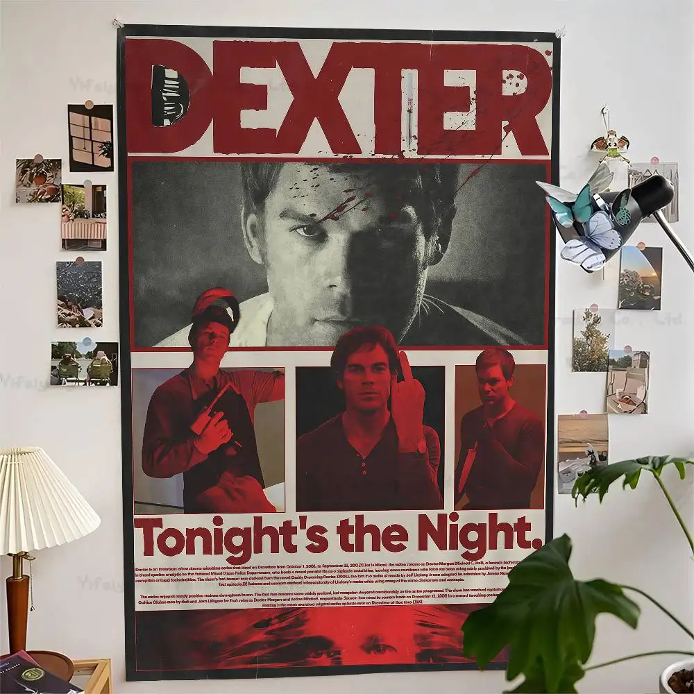 D-Dexter مايكل C.Hall تلفزيون كلاسيكي مطبوع قماش مزخرف جداري كبير معلق التارو الهبي جدار السجاد النوم ديكور فني للمنزل