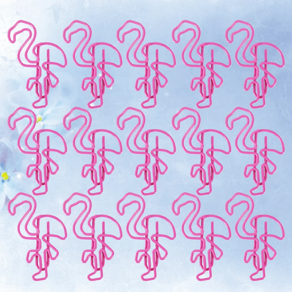 30Pcs Beautiful Pink Flamingo Bookmark Planner Paper Clip Material Escolar Bookmarks For Book Stationery School Supplies(Pink)