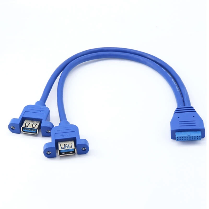 20Pin To USB3.0 Chassis Rear Bezel Cable 1 Point 2 Dual USB3.0 To Motherboard 20Pin To Extension Cable With Ear