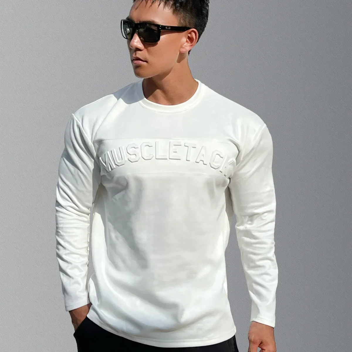 Men's sulfur sleeved T-shirt,camping outdoor clothing, fitness, running, training, spring and autumn Fashionable Crewneck