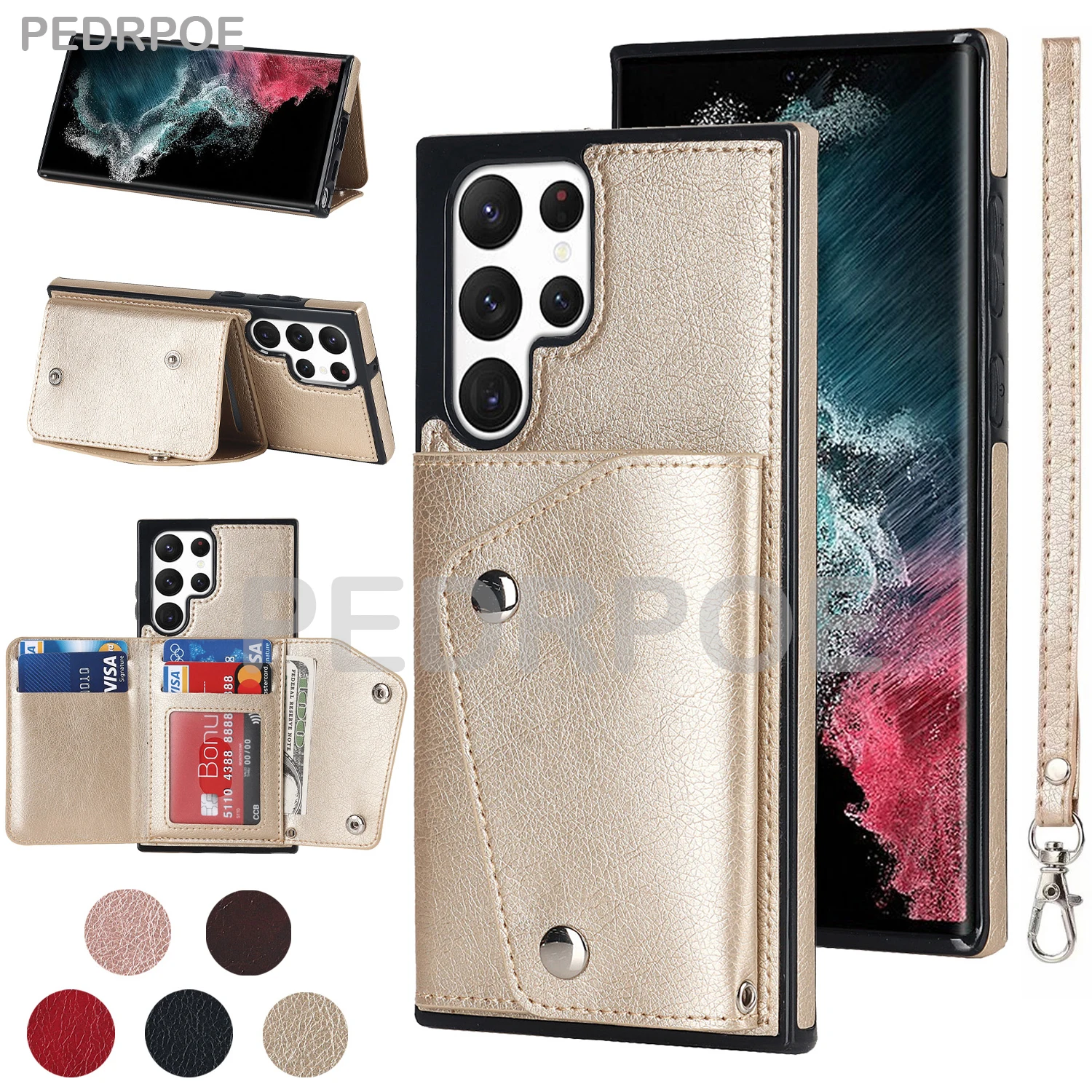 

Кожаная модная сумка для карточек Чехол для телефона Samsung A91 A90 A81 A72 A71 A70 A70S A52 A51 A50 A50S A40 A30S A10E A20E A10 A10S Cover