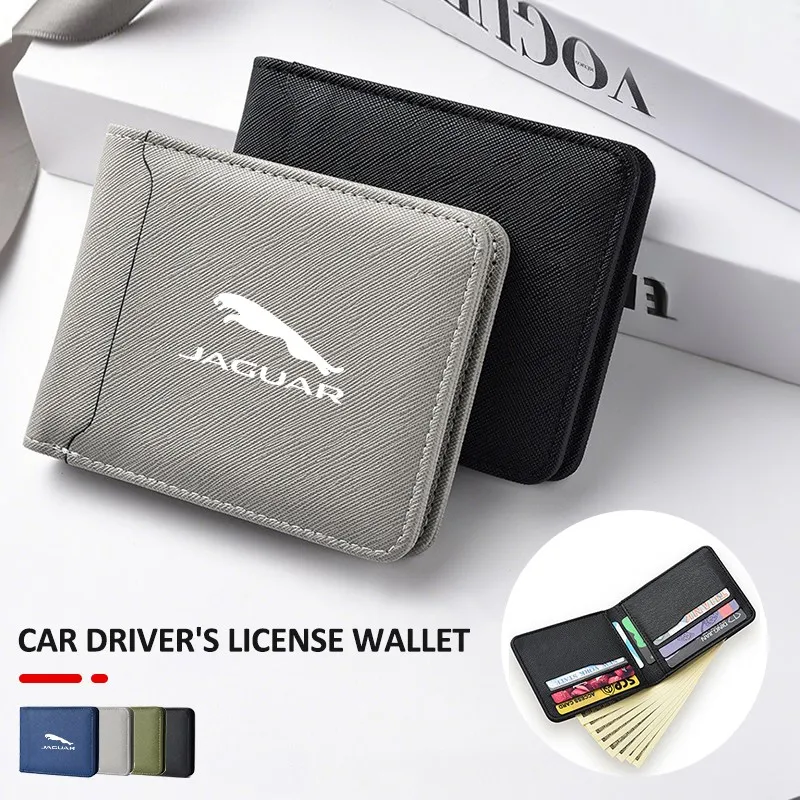 

Men's Wallet Card Holder Driver License Emblem Wallet For Jaguar XE XF XJ F-Type F-Pace XFR XKR XEL XJS XFL XK XJL XJ6 E-Pace