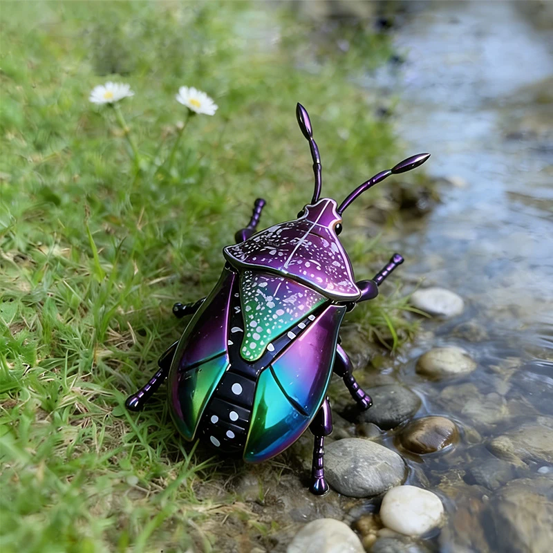 Wind-up Electroplated Wax Figures Toy Realistic Insect Models Desktop Ornaments Wind-Up Crawling Educational Toys For Boys Girls