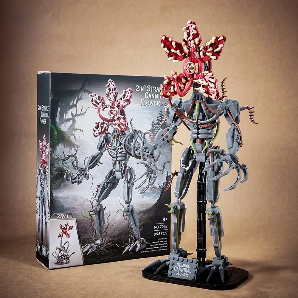 

7045 2в1 странный человек-едающий цветок трансформируемый монстр-головоломка строительный блок игрушка