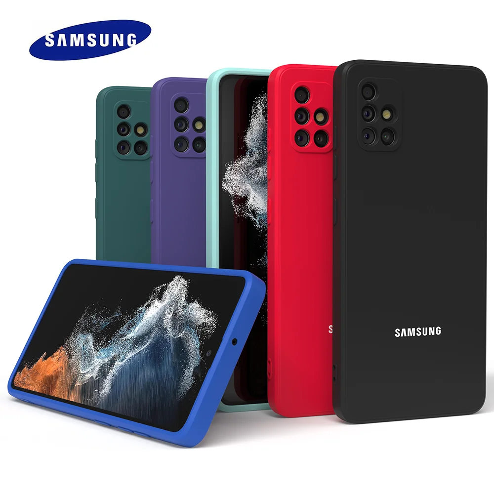 For Samsung Galaxy A55 A51 A71 A21S Case Soft Liquid Silicone Back Cover For S10Plus S10 S9Plus S9 Note9 Shockproof Phone Case