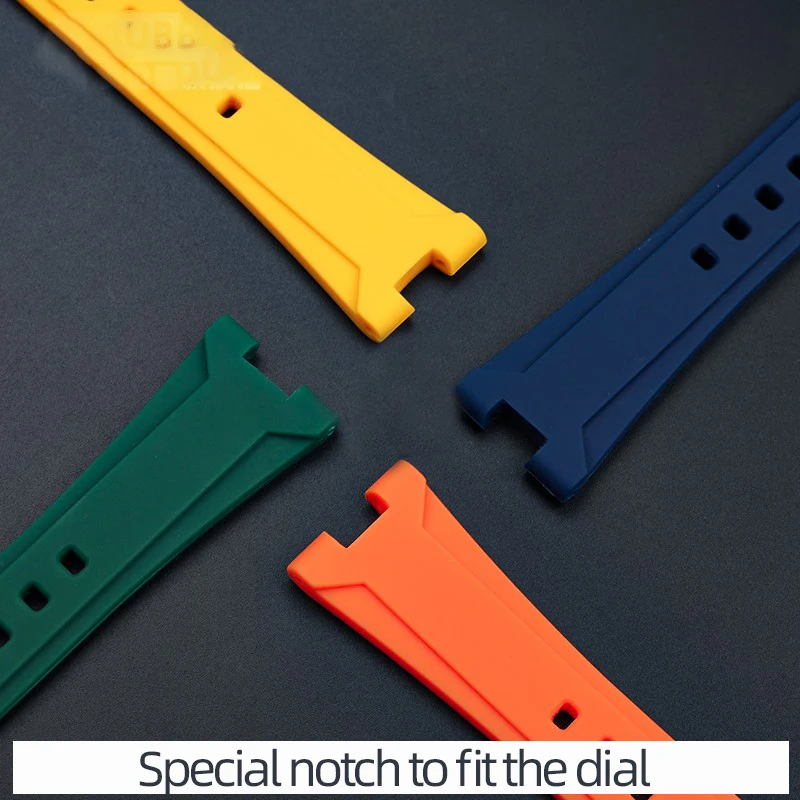 Silica Gel Watch Strap For Citizen MECHANICAL NJ-0150 NJ0151 NJ0155 Watch Bracelet  22mm Black Yellow Green Skyblue