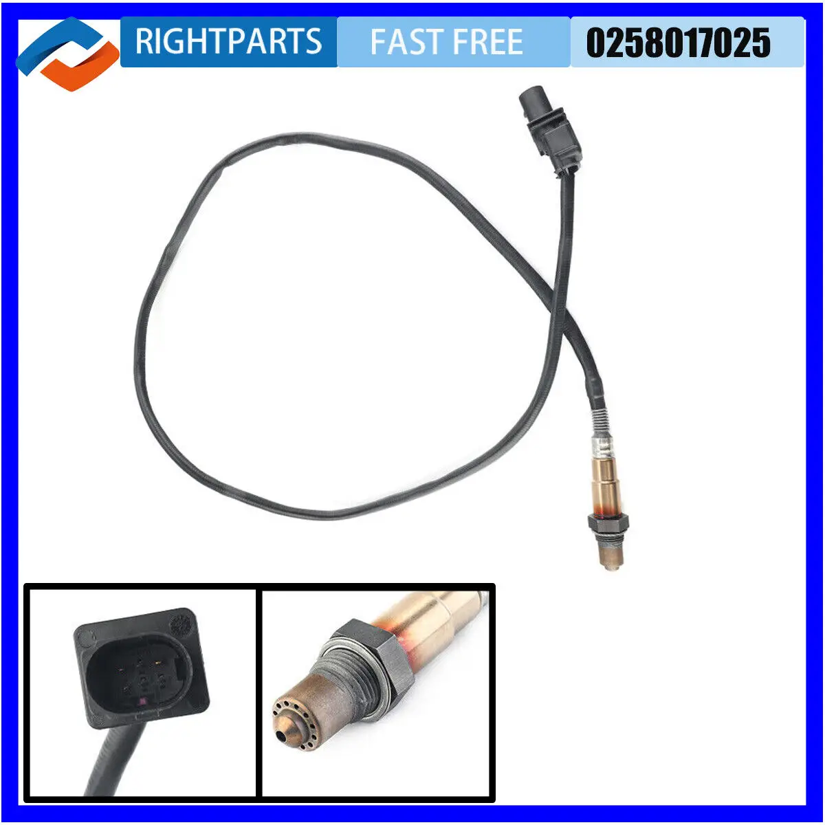 RIGHTPARTS 0258017025 Lambda O2 Exhaust Gas Oxygen Sensor For VW Skoda Audi LSU 4.9 Wire Band 0 258 017 025 For AEM UEGO Sensors