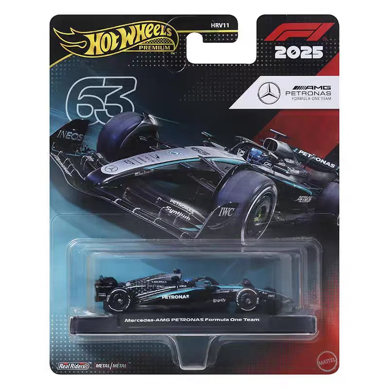Hot Wheels – étiquette dorée originale HRV11-9C6J F1, série de course, édition limitée, modèle en alliage moulé sous pression, Collection de voitures, jouets Surprise