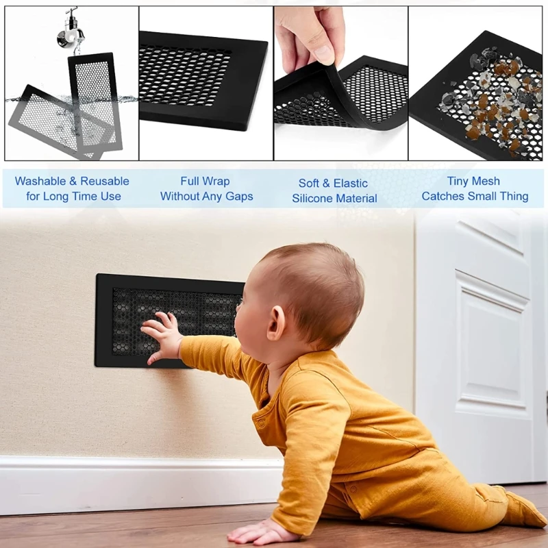 ซิลิโคนชั้นฝาครอบระบายอากาศ Baby Proof Vent หน้าจอดักชั้น Debris Catcher