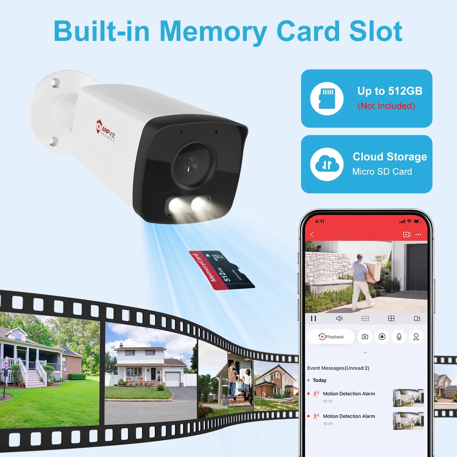 Anpviz 4K PoE IP Bullet Camera Smart Dual Light Color Night Vision Security Camera Outdoor Indoor MD2.0 Built in Mic Metal IP66