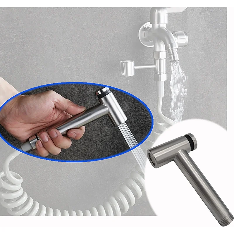 Protable Bidet Toilet Sprayer Stainless Steel Handheld Bidet Faucet Spray Home Bathroom Shower Head Self Cleaning Accessories