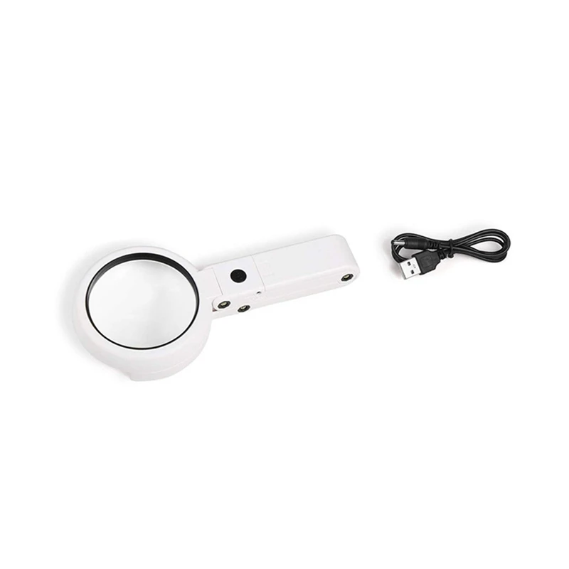 Portable Foldable Magnifier Magnifying Glasses With 8 LED Light 5X/11X Handheld Magnifier For Seniors Children Reading
