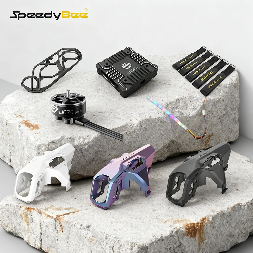 

Speedybee Mario Mini25 Upgrade Accessories Shell Body Frame O4 Air Unit CNC Set Frame Wing Protector RGB LED Light Battery Strap
