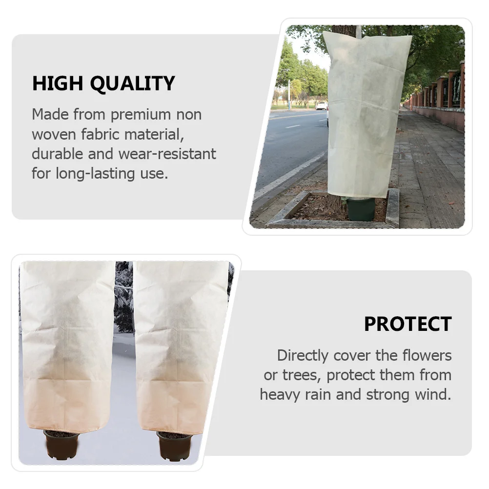 

2pcs Plant Protecting Cover Non-Woven Fabric Winter Shrub Cover Frost Proof For Outdoor Garden Protection Warm Covers Trees