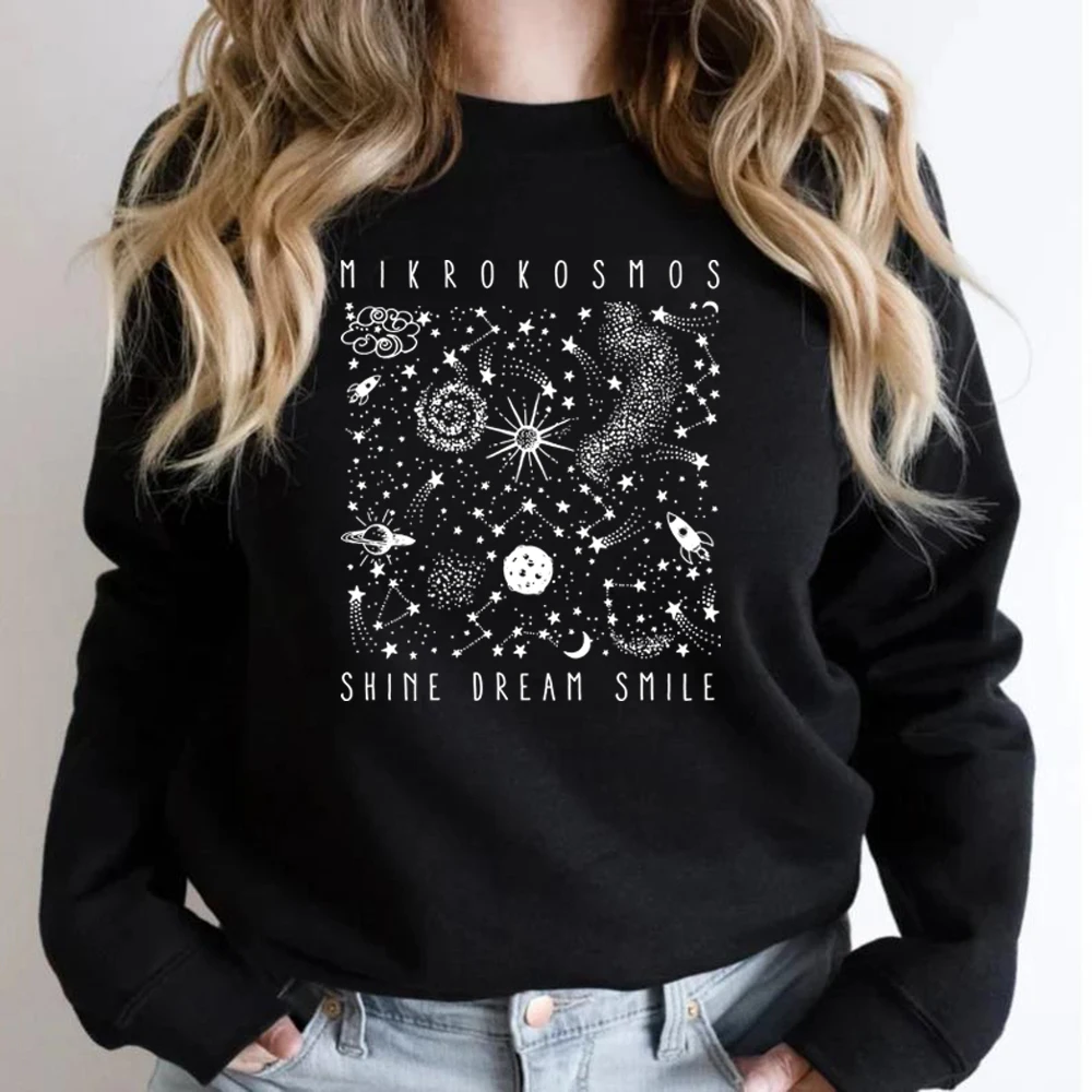 Mikrokosmos Sweatshirt Shine Dream Smile Sweatshirt Twinkling Starlight Hoodie Men Women Crewneck Sweatshirts Kpop Music Merch