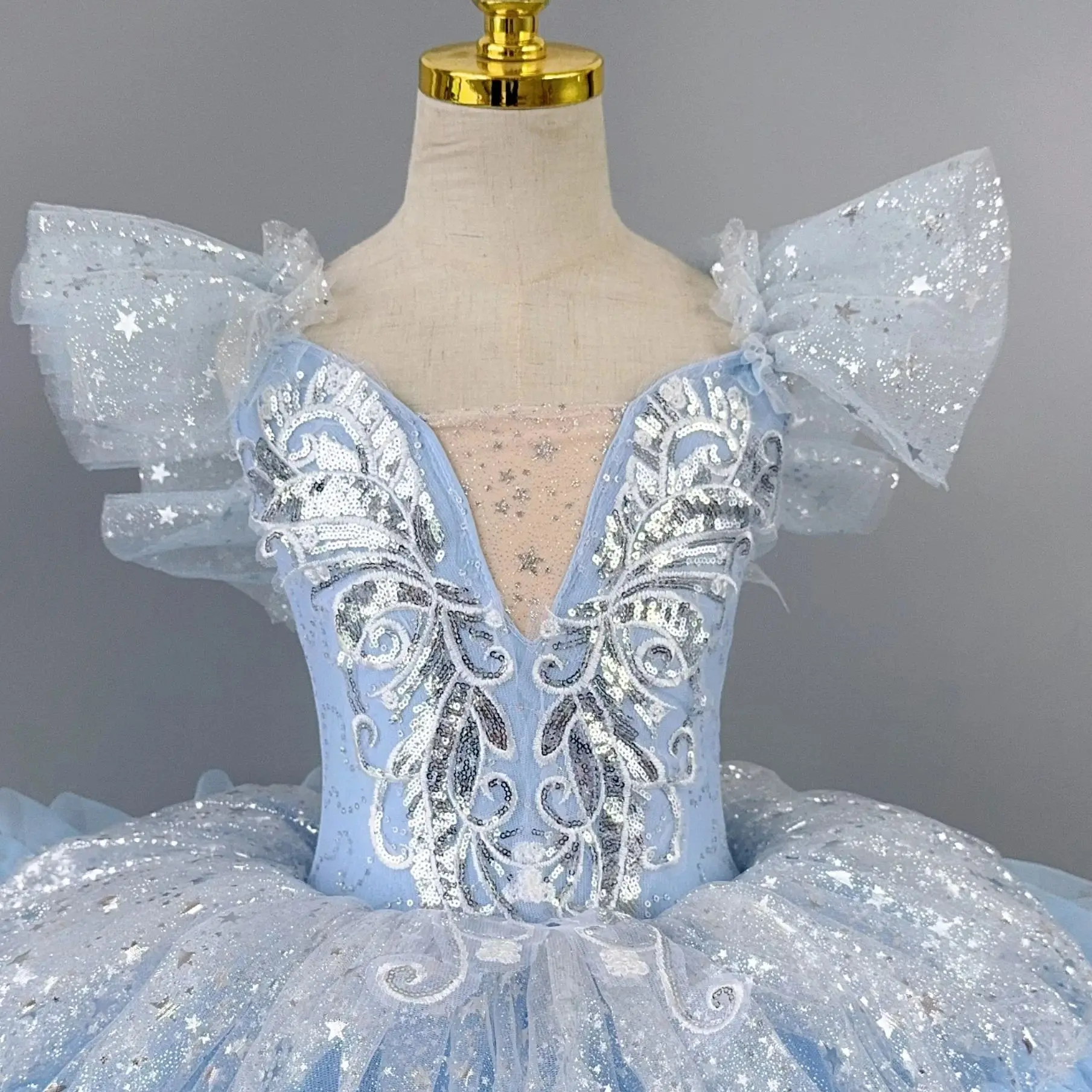 Dziewczęca spódniczka baletowa z cekinami, tutu, kostium taneczny dla dzieci, nowoczesna sukienka księżniczki na przyjęcie dla dzieci