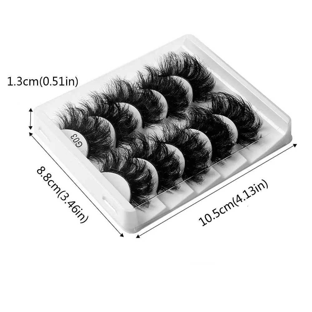 5 คู่/เซ็ต Instant ขนตาขนสัตว์ 8D Curly Cluster ผสมรูปแบบ Dramatic ดู Curling Fake Lashes หนา Wispy