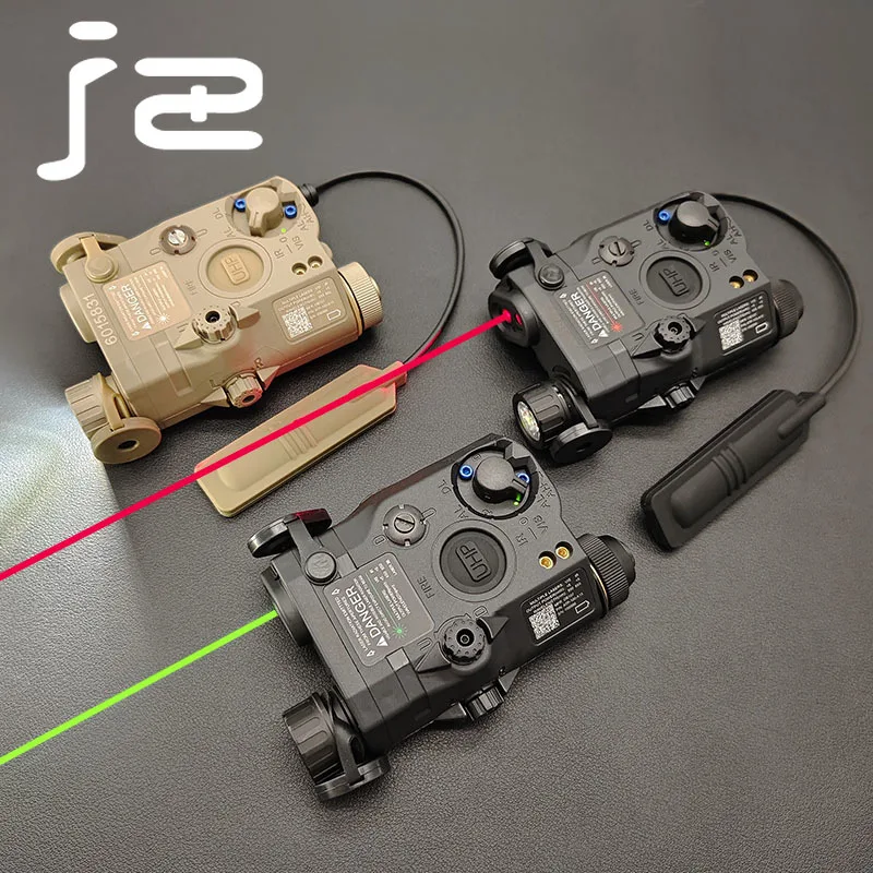 Airsoft Tactical PEQ15 Red Green Dots Aiming Weapon IR Fill Light Laser Indicator Fit 20mm Rail Double Laser Hunting Scout Light